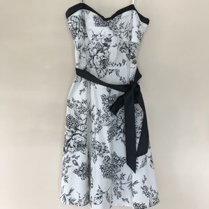 Black and white floral dress with spaghetti straps